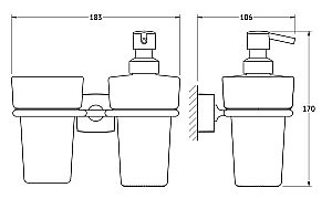 Держатель со стаканом и дозатором жидкого мыла FBS Esperado ESP 008 купить в интернет-магазине сантехники Sanbest