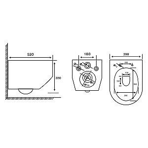 Унитаз подвесной Abber Rechteck AC1218 белый, безободковый, с крышкой микролифт, слив торнадо купить в интернет-магазине Sanbest