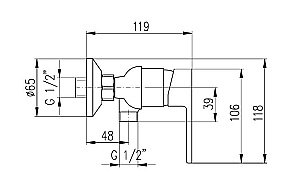 Смеситель для душа Rav-Slezak VLTAVA VT481.5CMAT купить в интернет-магазине сантехники Sanbest