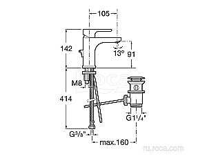 Смеситель для раковины Roca L20 5A3A09C0M купить в интернет-магазине сантехники Sanbest