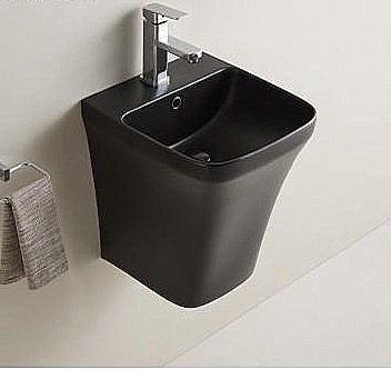 Раковина подвесная CeramaLux N 36,5 500PMB черная матовая купить в интернет-магазине Sanbest