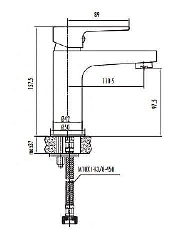 Смеситель для раковины Creavit SHARP SR1500S купить в интернет-магазине сантехники Sanbest
