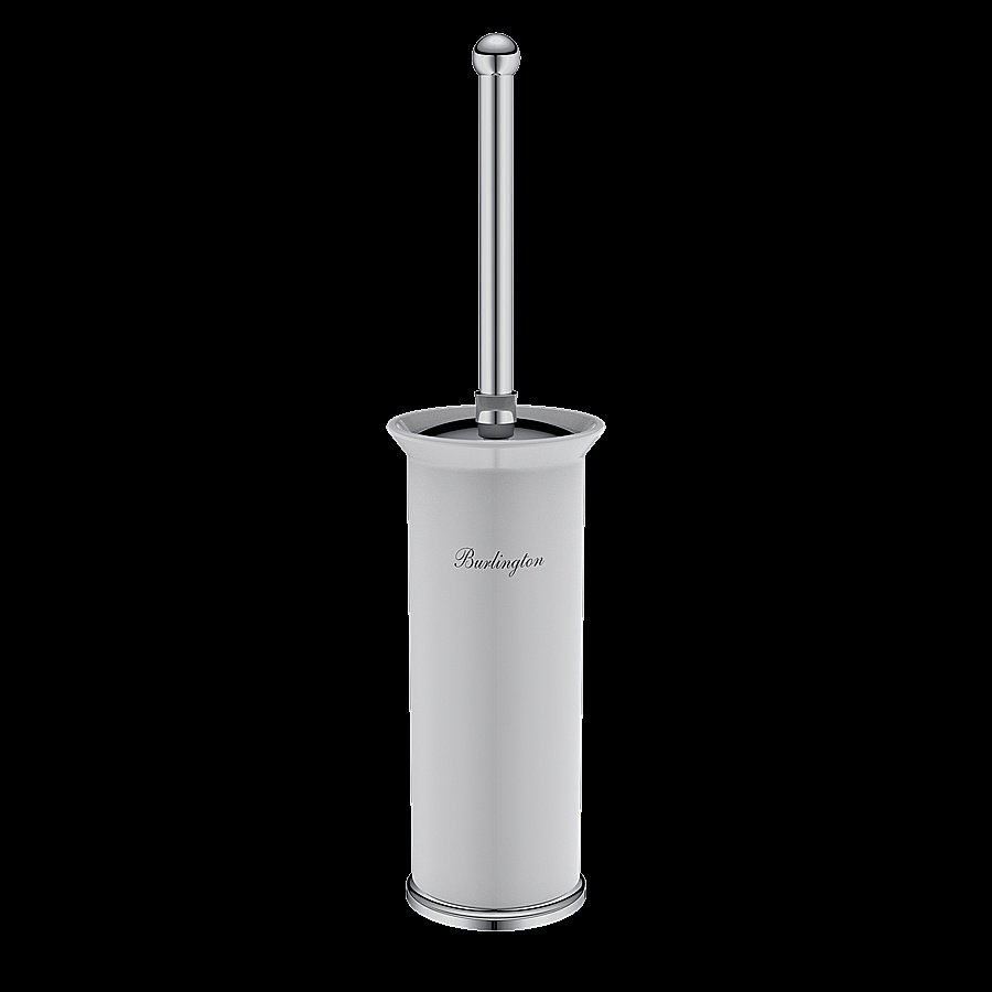 Ершик для унитаза Burlington BUR025C хром/белый купить в интернет-магазине сантехники Sanbest
