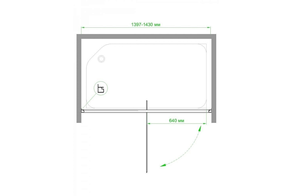 Душевая дверь Royal Bath RB HV-C-CH 140 купить в интернет-магазине Sanbest