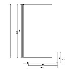 Шторка для ванны Damixa Skyline DX35WBS-D080-140MT купить в интернет-магазине Sanbest