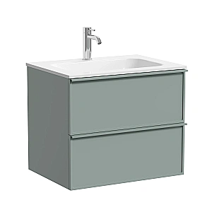 Тумба с раковиной Sancos Velta 60 VL60GG+CN7011 серо-зеленая матовая/раковина белая, с отверстием для ванной в интернет-магазине Sanbest