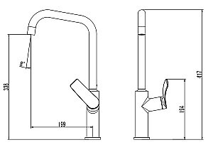Смеситель для раковины Creavit Lua LU8500GR оружейная сталь купить в интернет-магазине сантехники Sanbest