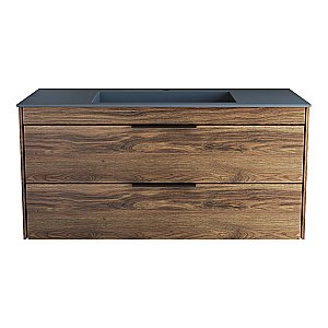 Тумба с раковиной Vincea Chiara 2D 100 VMC-2C2100CO/VCB-13100G тёмный дуб/раковина серая для ванной в интернет-магазине Sanbest