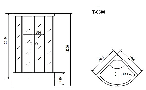 Душевая кабина Timo Standart 100х100 T-6600SF стекло матовое/профиль хром купить в интернет-магазине Sanbest