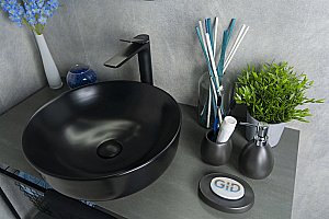 Раковина накладная Gid Esfera 41,5 Nc911 52224 черная матовая купить в интернет-магазине Sanbest