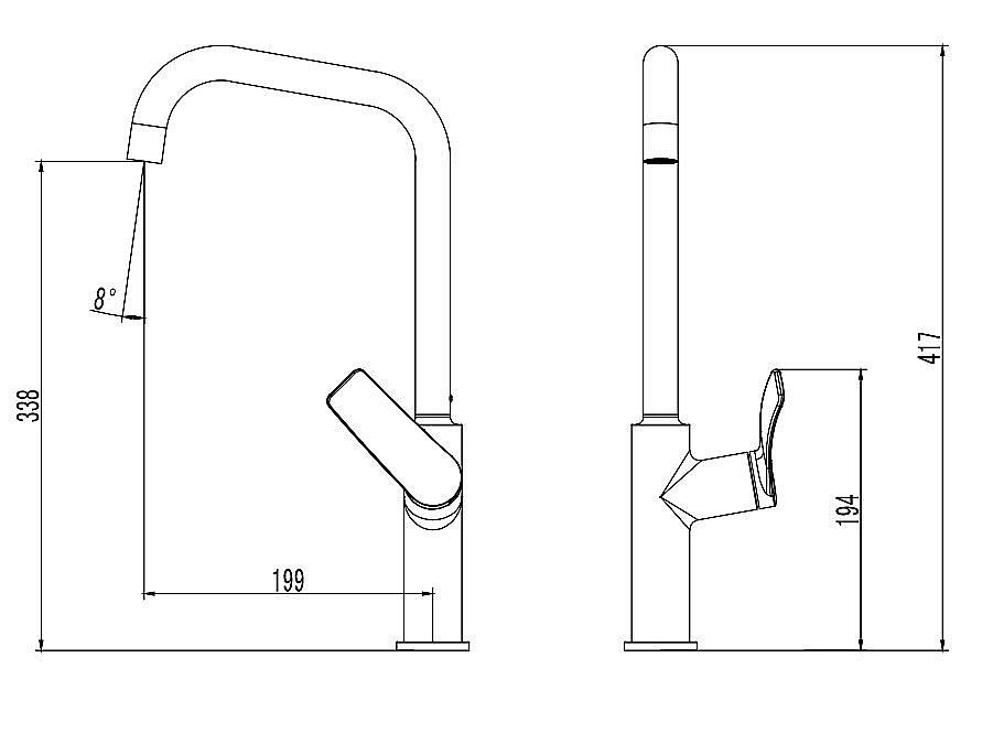 Смеситель для раковины Creavit Lua LU8500GR оружейная сталь купить в интернет-магазине сантехники Sanbest