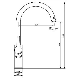 Смеситель для кухни Damixa Eclipse 310721000 хром купить в интернет-магазине сантехники Sanbest