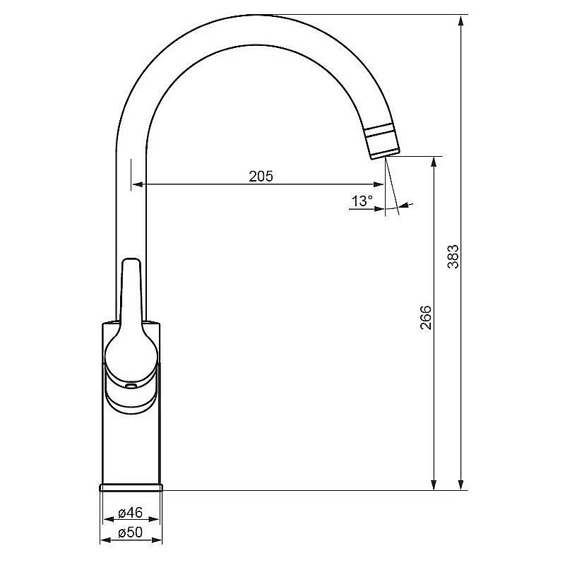 Смеситель для кухни Damixa Eclipse 310721000 хром купить в интернет-магазине сантехники Sanbest