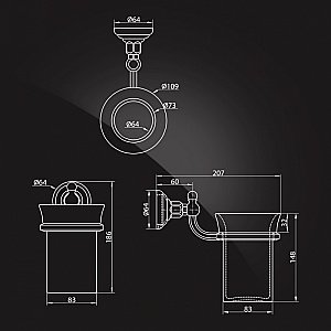 Ершик для туалета Elghansa PRAKTIC Chrome Accessories PRK-812 купить в интернет-магазине сантехники Sanbest