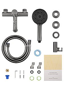 Смеситель для ванны с душем WONZON & WOGHAND TOR, Темный графит (WW-88037073-BGM) купить в интернет-магазине сантехники Sanbest