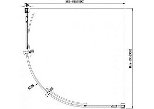 Душевой уголок Aquanet Delta NPE2142 90x90 стекло прозрачное/профиль хром купить в интернет-магазине Sanbest