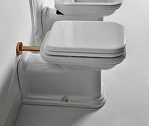 Унитаз приставной Kerasan Waldorf Prolungato 4116 Белый/бронза купить в интернет-магазине Sanbest