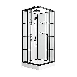 Душевая кабина Niagara Standart ST90/15Q/KL/BKT 90х90 стекло прозрачное/профиль черный матовый купить в интернет-магазине Sanbest