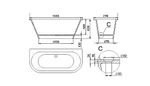 Ванна Holbi Galatea Soft Rock Color 1.01.003.11.3 170x77 цвет по RAL купить в интернет-магазине Sanbest