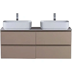 Тумба с раковиной и столещницей BelBagno 120 KRAFT-1200-4C-SO-СO+KEP-120-2-CEM бежевая матовая для ванной в интернет-магазине Sanbest