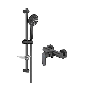 Cмеситель для душа Aquatek ОБЕРОН Set 2 в 1 (AQ1260MB+AQ2014MB) черный матовый купить в интернет-магазине сантехники Sanbest