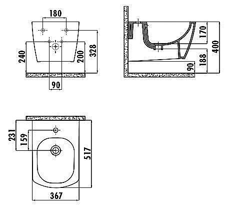 Биде подвесное Creavit Elegant EG510 купить в интернет-магазине Sanbest