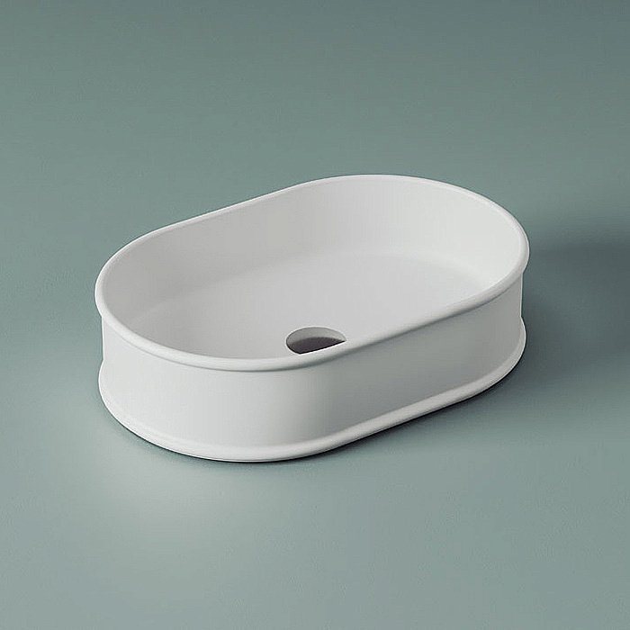 Раковина накладная Artceram Atelier 60 ATL002 05 00 белая матовая купить в интернет-магазине Sanbest