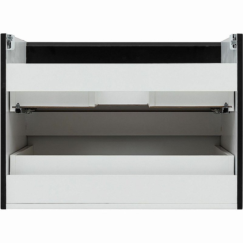 Тумба с раковиной Aquanet Вега 70 329596 черная для ванной в интернет-магазине Sanbest