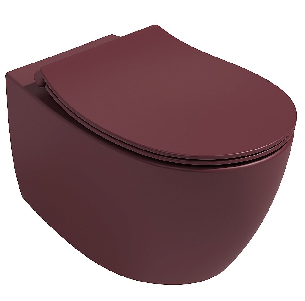 Унитаз подвесной Isvea Sentimenti Neo 10AR02010SV-2R бордовый матовый, безободковый купить в интернет-магазине Sanbest