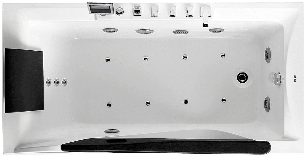Ванна акриловая Gemy Glass Panel G9055 K 181x92 белая с гидромассажем купить в интернет-магазине Sanbest