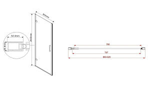 Душевая дверь Vincea FLEX VDP-1F 90 хром/прозрачное купить в интернет-магазине Sanbest