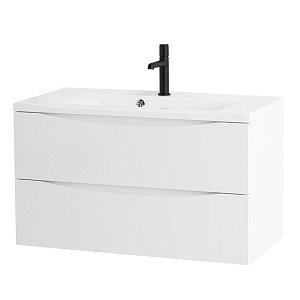 Тумба с раковиной Belbagno MARINO 90 2C-SO/BB900/450-LV-MR-PR Bianco Lucido для ванной в интернет-магазине Sanbest