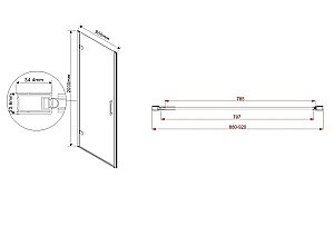 Душевая дверь Vincea FLEX VDP-1F 90 хром/прозрачное купить в интернет-магазине Sanbest