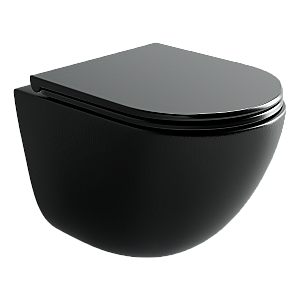 Унитаз подвесной Ceramica Nova Vogue CN4008TMB черный матовый, с крышкой микролифт, безободковый, слив-торнадо купить в интернет-магазине Sanbest