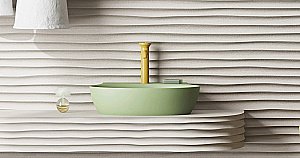 Раковина Salini ALDA WALL 01 140311GF 58 из искусственного камня S-Sense, глянцевая, цвет по RAL полностью купить в интернет-магазине Sanbest