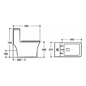 Унитаз моноблок Azario Teano AZ-8621 белый, безободковый, с крышкой микролифт купить в интернет-магазине Sanbest