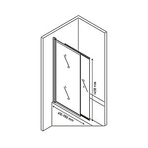 Шторка для ванны Berges RIVER S Slider Black 980 065018 тонированное стекло купить в интернет-магазине Sanbest