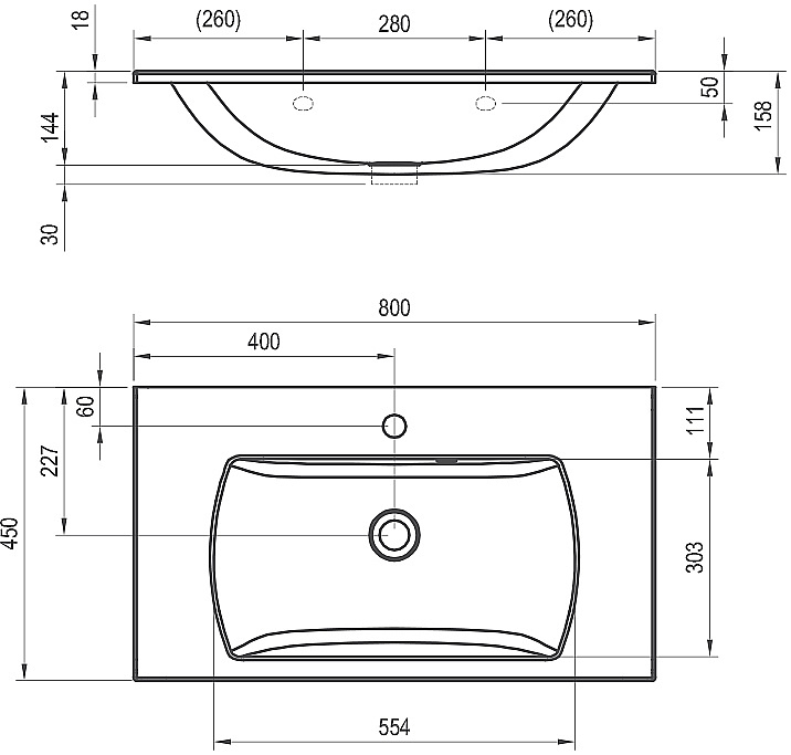Раковина Ravak Classic Slim XJX01180001 белый купить в интернет-магазине Sanbest