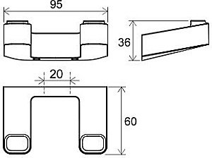 Крючок двойной Ravak 10° X07P554 черный матовый купить в интернет-магазине сантехники Sanbest