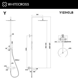 Душевая система WhiteCross Y Y1234GLB матовое золото купить в интернет-магазине сантехники Sanbest