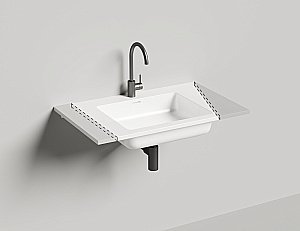 Раковина подвесная Salini Onda 1402201MF 80 из искусственного камня S-Stone, матовая, цвет по RAL полностью купить в интернет-магазине Sanbest