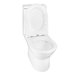 Унитаз напольный Azario Dante AZ-93589 белый, безободковый, с бачком, с крышкой микролифт купить в интернет-магазине Sanbest