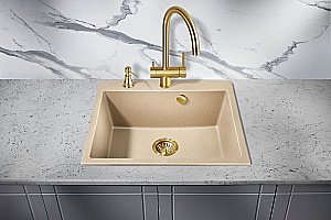 Мойка кухонная Milacio Murcia 60 Cuarzo MC.77014 бежевая купить в интернет-магазине сантехники Sanbest