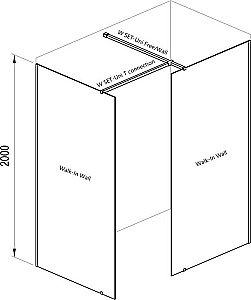 Душевое ограждение Ravak WALK-IN DOUBLE WALL 60x80 блестящий/Transparent купить в интернет-магазине Sanbest