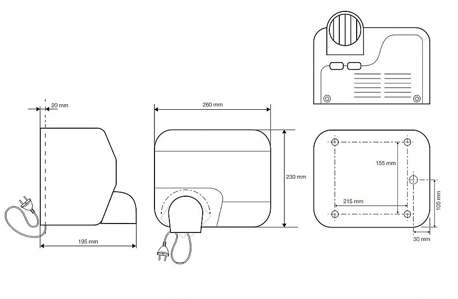 Автоматическая сушилка для рук Bemeta Hotel 924224140 черная купить в интернет-магазине сантехники Sanbest
