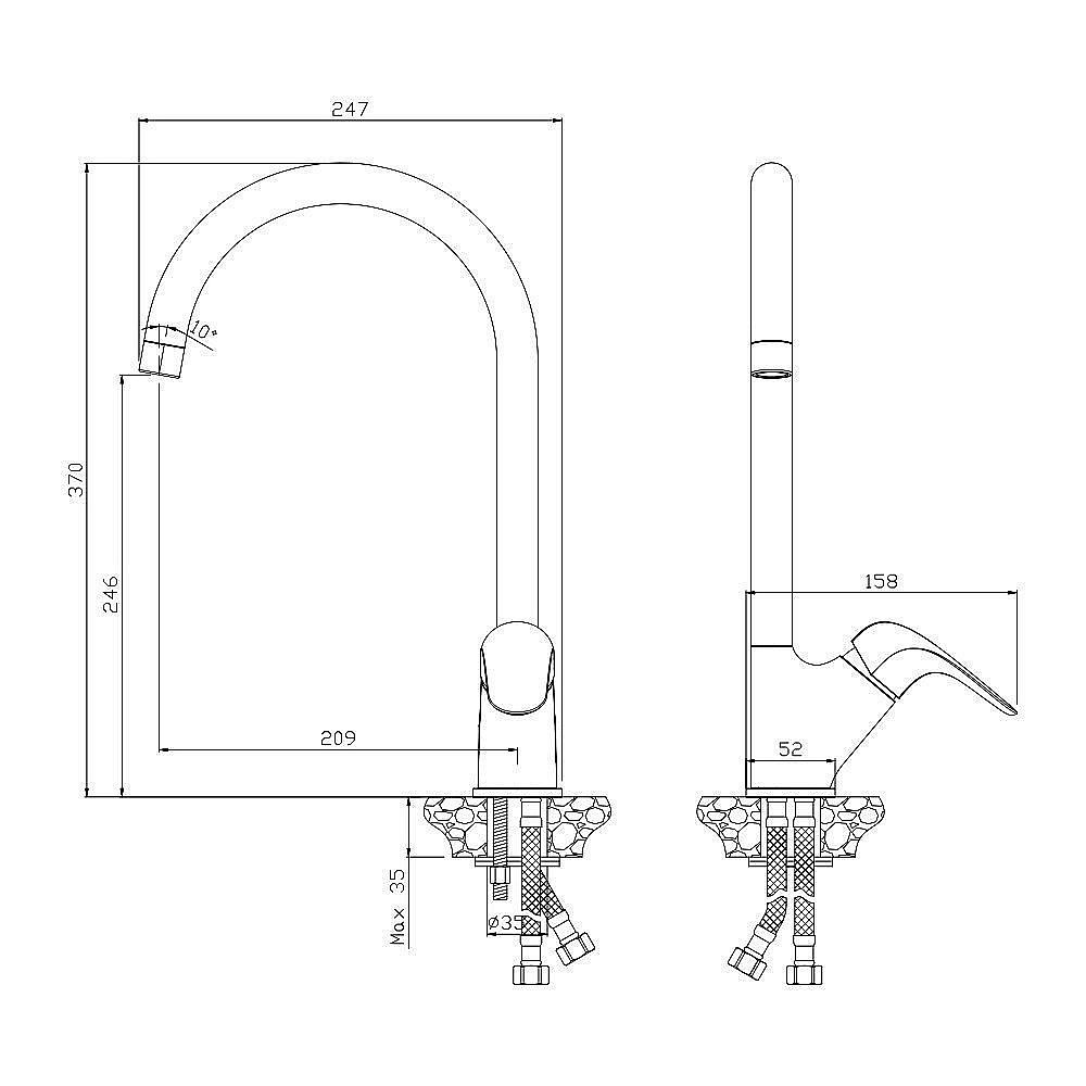 Смеситель для кухни Olive's Castilla 07431CS купить в интернет-магазине сантехники Sanbest