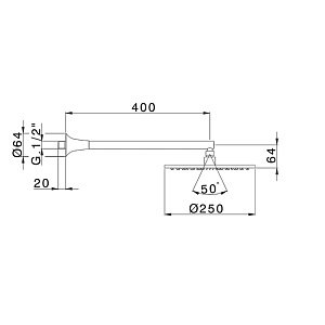 Верхний душ Cisal VITA VI01319140 D250 черный матовый купить в интернет-магазине сантехники Sanbest