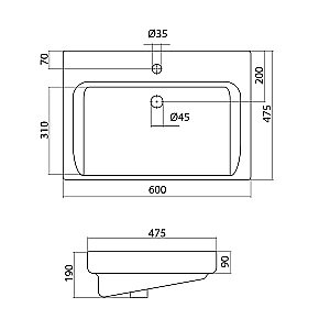 Тумба с раковиной Акватон Америна 60 белая глянцевая для ванной в интернет-магазине Sanbest