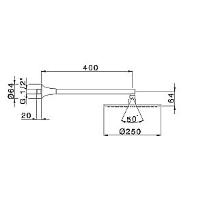 Верхний душ Cisal VITA VI01319140 D250 черный матовый купить в интернет-магазине сантехники Sanbest