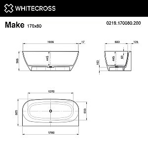 Акриловая ванна WhiteCross Make 170x80 0219.170080.200 белая матовая купить в интернет-магазине Sanbest